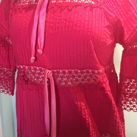 RESERVED Summer Dress 70s Hot Pink - Picture 7 of 8